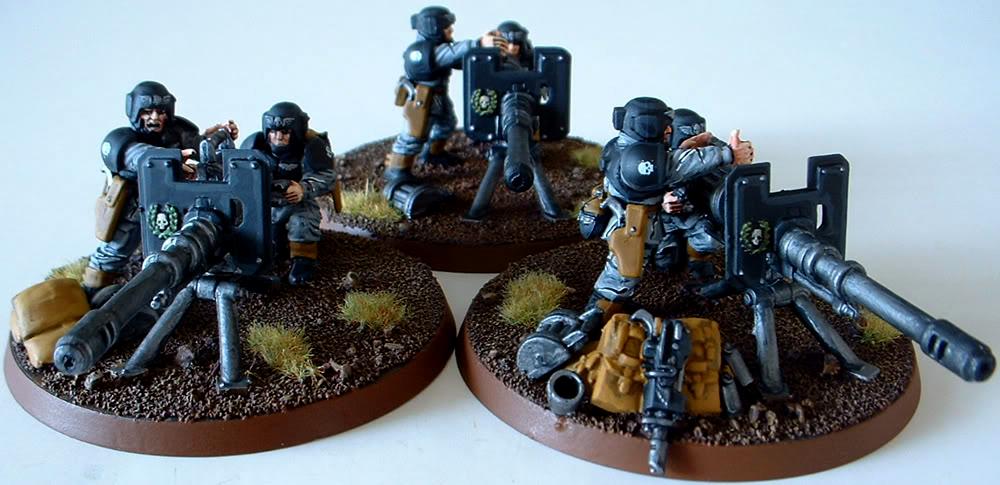 Warhammer 40k - 3 Autocanons Astra Militarum Avec Servant - Occasion